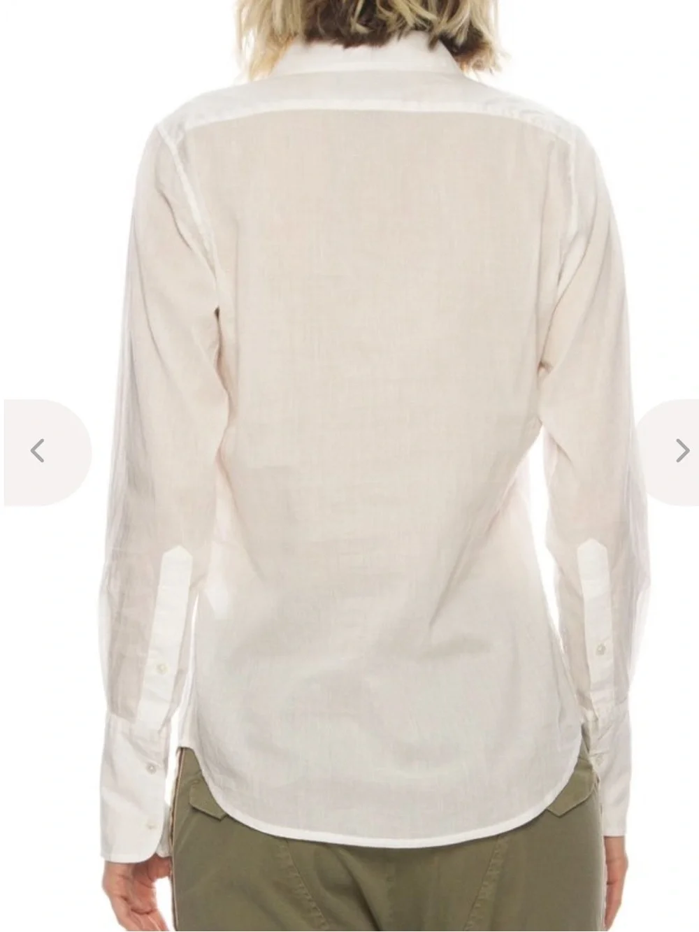 Nili Lotan Blouse NL Shirt Button Down Cotton Voile in Ivory White